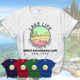 Great Sacandaga Lake New York Lake Life Cuz Beaches Be Salty Fishing Camping Team Shirt