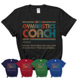 Gymnastics Coach Definition Vintage Retro Colors Shirt, Coworker Birthday Gift TShirt