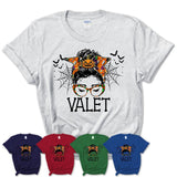 Halloween Valet Shirt, Messy Bun Girl Shirt, Funny Coworker Gift in Halloween, Scary Costume Team Shirt