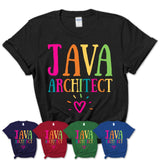 Java Architect Rainbow Lettering Heart Shirt, Employee Appreciation Gifts