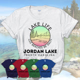 Jordan Lake North Carolina Lake Life Cuz Beaches Be Salty Fishing Camping Team Shirt