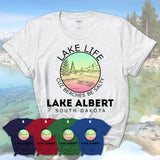 Lake Albert South Dakota Lake Life Cuz Beaches Be Salty Fishing Camping Team Shirt