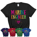Marine Engineer Rainbow Lettering Heart Shirt, Employee Appreciation Gifts