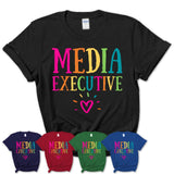 Media Executive Rainbow Lettering Heart Shirt, Employee Appreciation Gifts