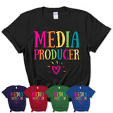 Media Producer Rainbow Lettering Heart Shirt, Employee Appreciation Gifts