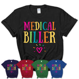 Medical Biller Rainbow Lettering Heart Shirt, Employee Appreciation Gifts
