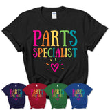 Parts Specialist Rainbow Lettering Heart Shirt, Employee Appreciation Gifts