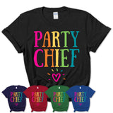 Party Chief Rainbow Lettering Heart Shirt, Employee Appreciation Gifts