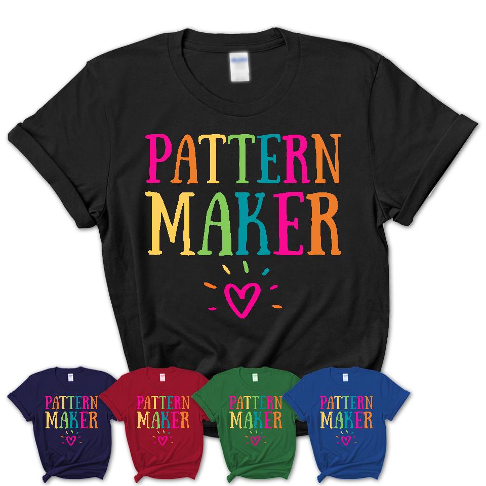 Pattern Maker Rainbow Lettering Heart Shirt, Employee Appreciation Gifts