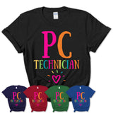 Pc Technician Rainbow Lettering Heart Shirt, Employee Appreciation Gifts