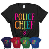Police Chief Rainbow Lettering Heart Shirt, Employee Appreciation Gifts