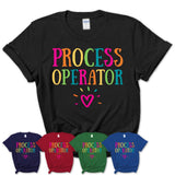 Process Operator Rainbow Lettering Heart Shirt, Employee Appreciation Gifts