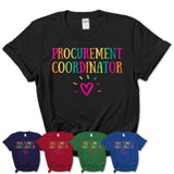 Procurement Coordinator Rainbow Lettering Heart Shirt, Employee Appreciation Gifts