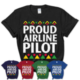 Proud Airline Pilot Africa Pride Black History Month T-Shirt