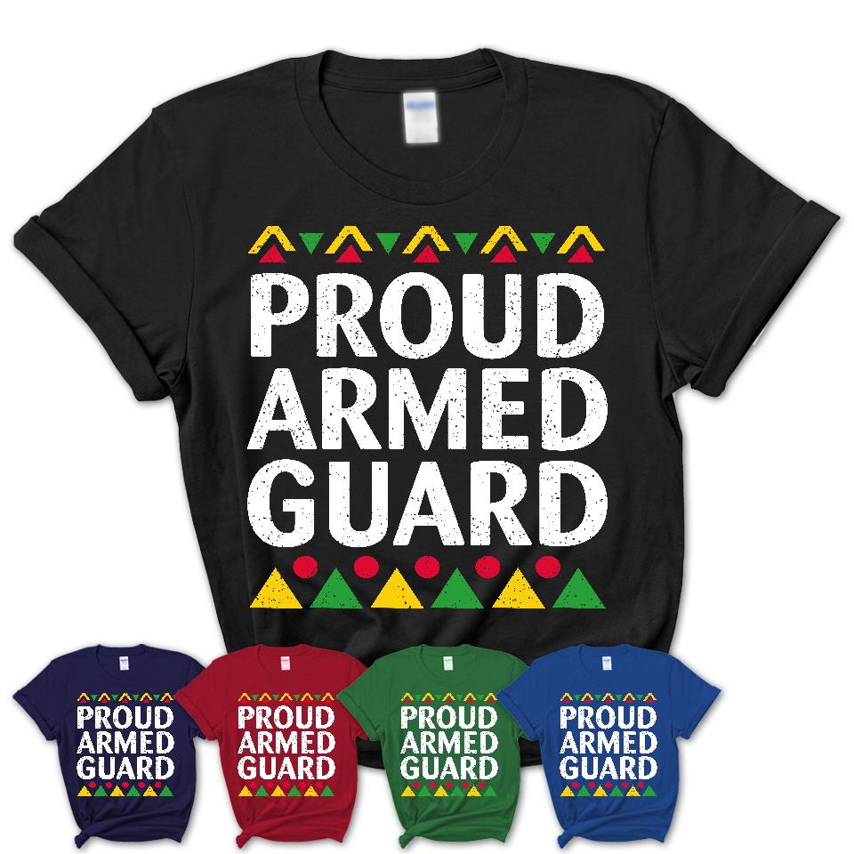 Proud Armed Guard Africa Pride Black History Month T-Shirt