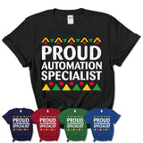 Proud Automation Specialist Africa Pride Black History Month T-Shirt