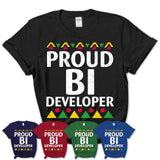 Proud Bi Developer Africa Pride Black History Month T-Shirt