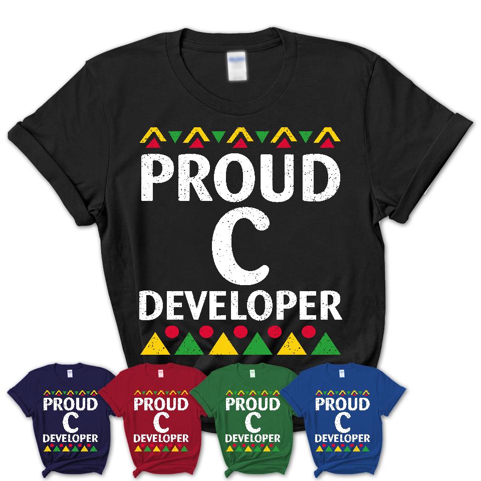 Proud C Developer Africa Pride Black History Month T-Shirt