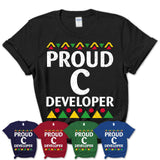 Proud C Developer Africa Pride Black History Month T-Shirt