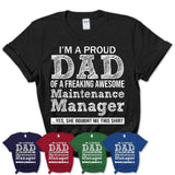 Proud Dad of A Freaking Awesome Daughter Maintenance Manager Shirt, Father Day Gift from Daughter, Funny Shirt For Dad