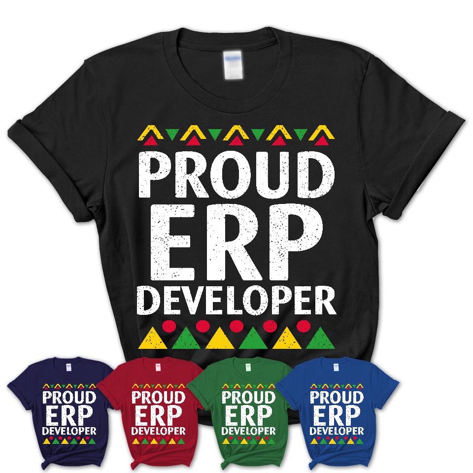 Proud Erp Developer Africa Pride Black History Month T-Shirt
