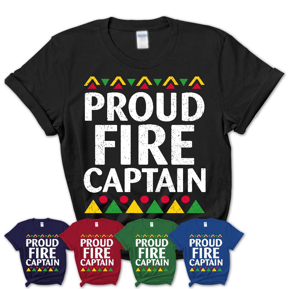 Proud Fire Captain Africa Pride Black History Month T-Shirt