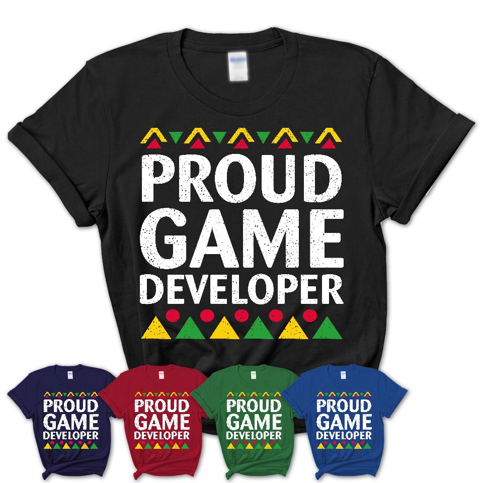 Proud Game Developer Africa Pride Black History Month T-Shirt