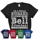 Proud Husband of A Freaking Awesome Bell Attendant Wife Shirt, Husband Valentine Gift, Anniversary Couple Shirt