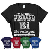 Proud Husband of A Freaking Awesome Bi Developer Wife Shirt, Husband Valentine Gift, Anniversary Couple Shirt