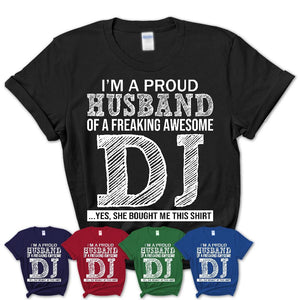 Proud Husband of A Freaking Awesome DJ Wife Shirt, Husband Valentine Gift, Anniversary Couple Shirt