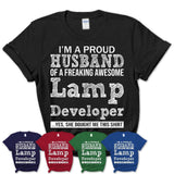Proud Husband of A Freaking Awesome Lamp Developer Wife Shirt, Husband Valentine Gift, Anniversary Couple Shirt