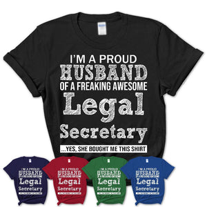 Proud Husband of A Freaking Awesome Legal Secretary Wife Shirt, Husband Valentine Gift, Anniversary Couple Shirt