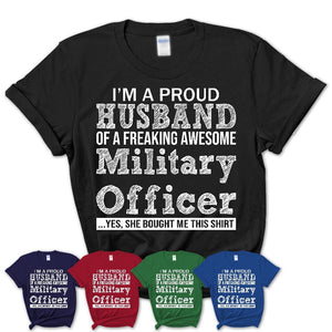 Proud Husband of A Freaking Awesome Military Officer Wife Shirt, Husband Valentine Gift, Anniversary Couple Shirt