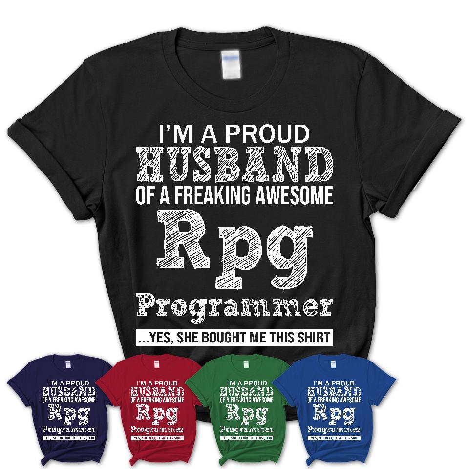 Proud Husband of A Freaking Awesome Rpg Programmer Wife Shirt, Husband Valentine Gift, Anniversary Couple Shirt
