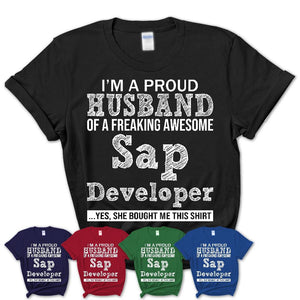 Proud Husband of A Freaking Awesome Sap Developer Wife Shirt, Husband Valentine Gift, Anniversary Couple Shirt