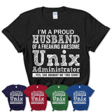 Proud Husband of A Freaking Awesome Unix Administrator Wife Shirt, Husband Valentine Gift, Anniversary Couple Shirt