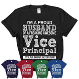 Proud Husband of A Freaking Awesome Vice Principal Wife Shirt, Husband Valentine Gift, Anniversary Couple Shirt