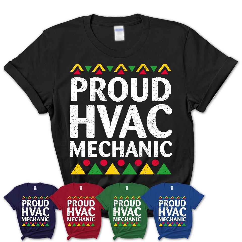 Proud Hvac Mechanic Africa Pride Black History Month T-Shirt