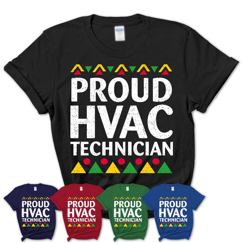 Proud Hvac Technician Africa Pride Black History Month T-Shirt