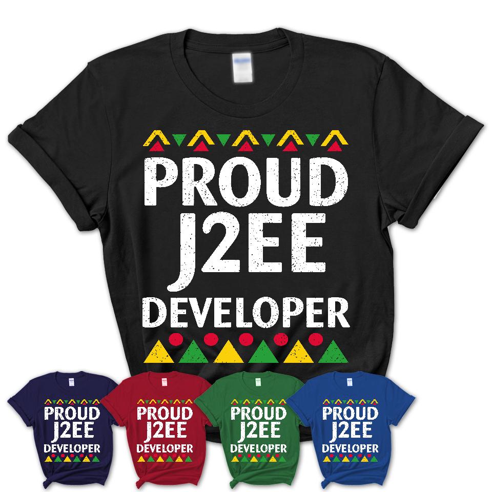 Proud J2Ee Developer Africa Pride Black History Month T-Shirt