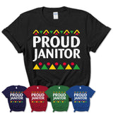 Proud Janitor Africa Pride Black History Month T-Shirt