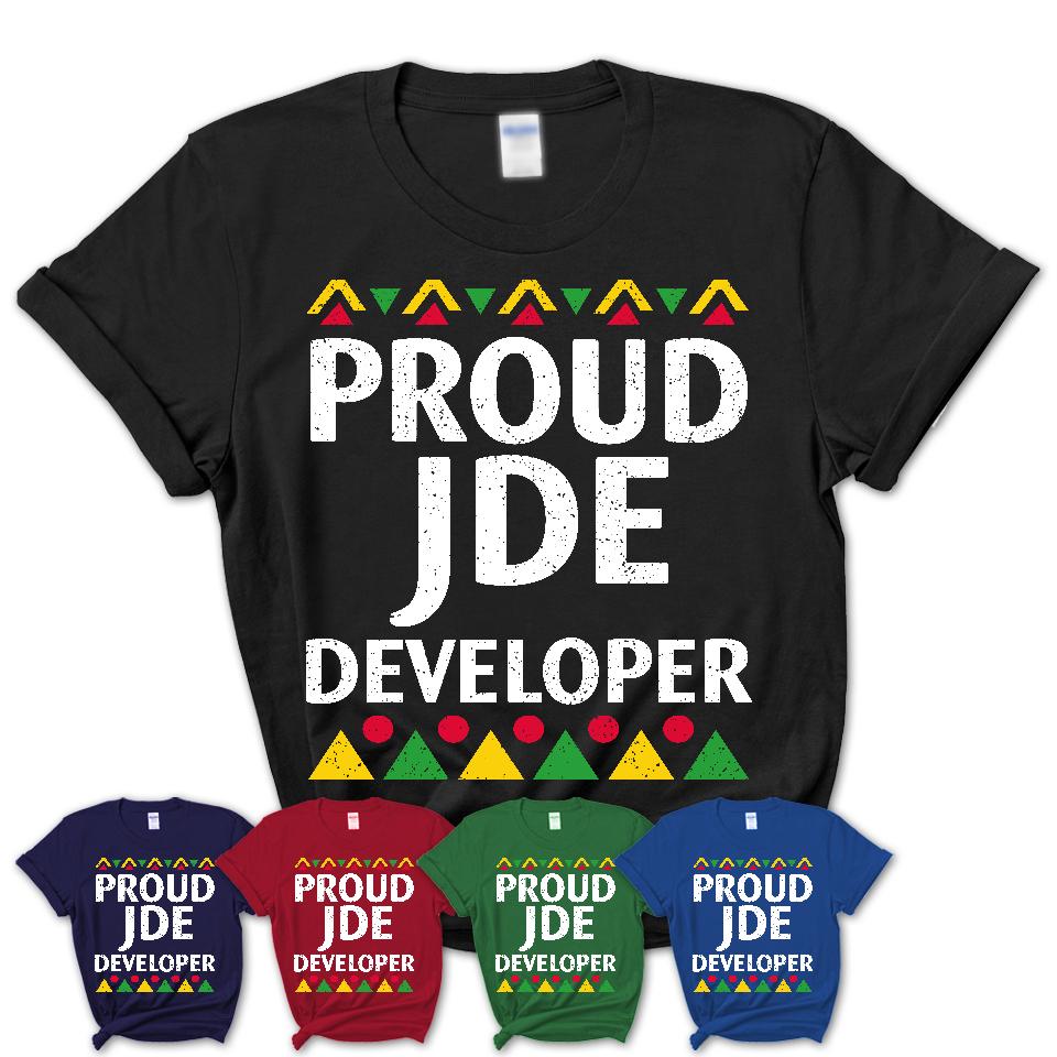 Proud Jde Developer Africa Pride Black History Month T-Shirt