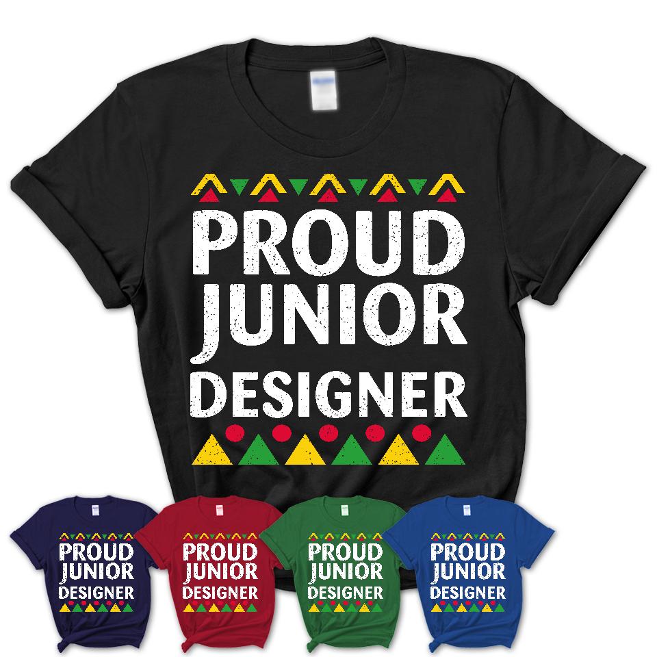 Proud Junior Designer Africa Pride Black History Month T-Shirt