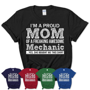 Proud Mom of A Freaking Awesome Daughter Mechanic Shirt, Mother Day Gift from Daughter, Funny Shirt For Mom