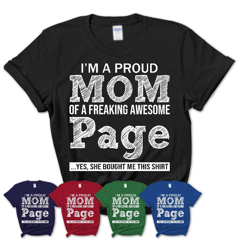 Proud Mom of A Freaking Awesome Daughter Page Shirt, Mother Day Gift from Daughter, Funny Shirt For Mom