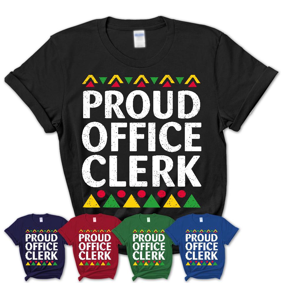 Proud Office Clerk Africa Pride Black History Month T-Shirt