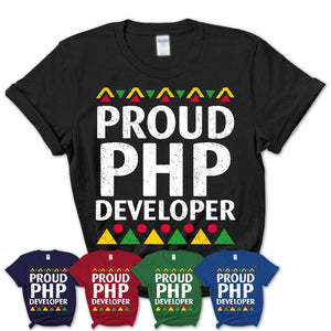 Proud Php Developer Africa Pride Black History Month T-Shirt