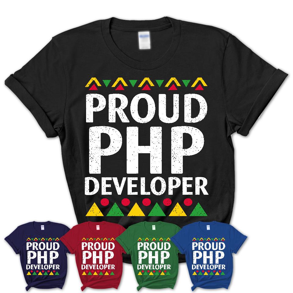 Proud Php Developer Africa Pride Black History Month T-Shirt