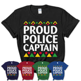 Proud Police Captain Africa Pride Black History Month T-Shirt