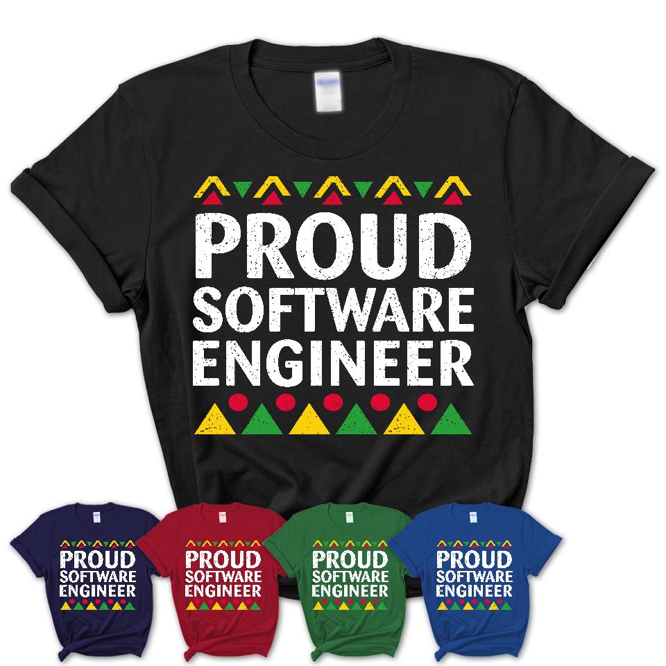 Proud Software Engineer Africa Pride Black History Month T-Shirt